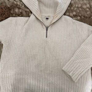 Universal Thread Cream Textured Zip Sweater